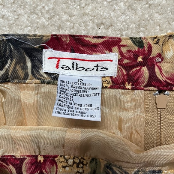 Talbots Paisley Pencil Skirt Womens 13 Rayon Multicolor Floral - Picture 3 of 6